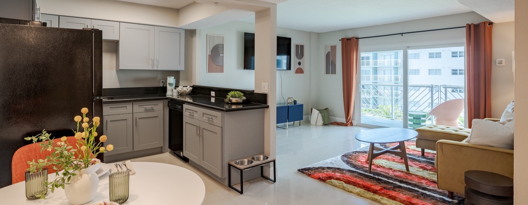 Well-lit kitchen with ample counter space