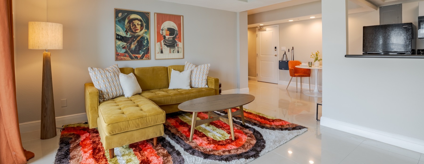 Open space living area with natural lighting